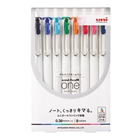 【三菱鉛筆】(国内販売のみ)ゲルインクボールペン uni-ball one　0.38　8色セット   UMNS388C