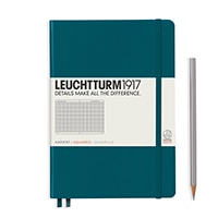 #ロイヒトトゥルム（納期がかかります）  ノート ミディアム（Ａ５） パシフィックグリーン 方眼   A5  パシフィックグリーン 359693