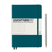#ロイヒトトゥルム（納期がかかります）  ノート ミディアム（Ａ５） パシフィックグリーン ドット  A5  パシフィックグリーン 359696