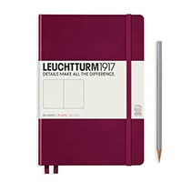 #ロイヒトトゥルム（納期がかかります）  ノート ミディアム（Ａ５） ポートレッド 無地  A5  ポートレッド 359697