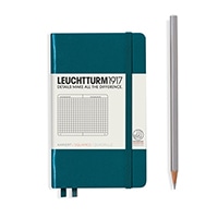 #ロイヒトトゥルム（納期がかかります）  ノート ポケット（Ａ６） パシフィックグリーン 方眼   A6  パシフィックグリーン 359701