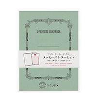 #エムプラン ミニレターセット ツバメ×CUBIX メッセージレターセット A7ミニレター グレイッシュグリーン 010131-40