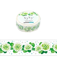 #ワールドクラフト マスキングテープ キラキラマスキングテープ  White clover KRMT15-065
